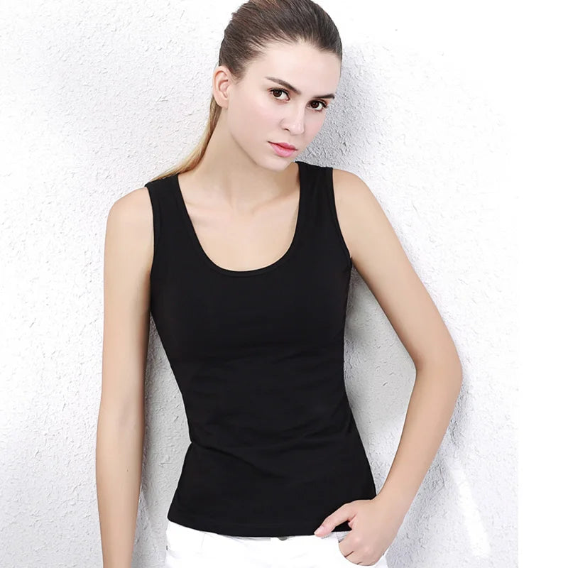 Women Clothing Sleeveless Summer Tops For Woman Cottton Casual Women T-shirts O-NECK Tank for girls Solid Clothes for Lady