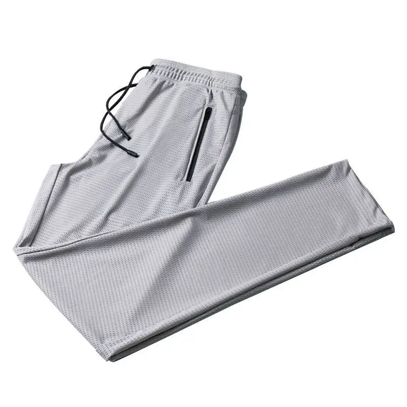 summer men Breathable Ice silk pants gym big size 8XL 9XL 10XL pants home hole pants sports elasticity Trousers