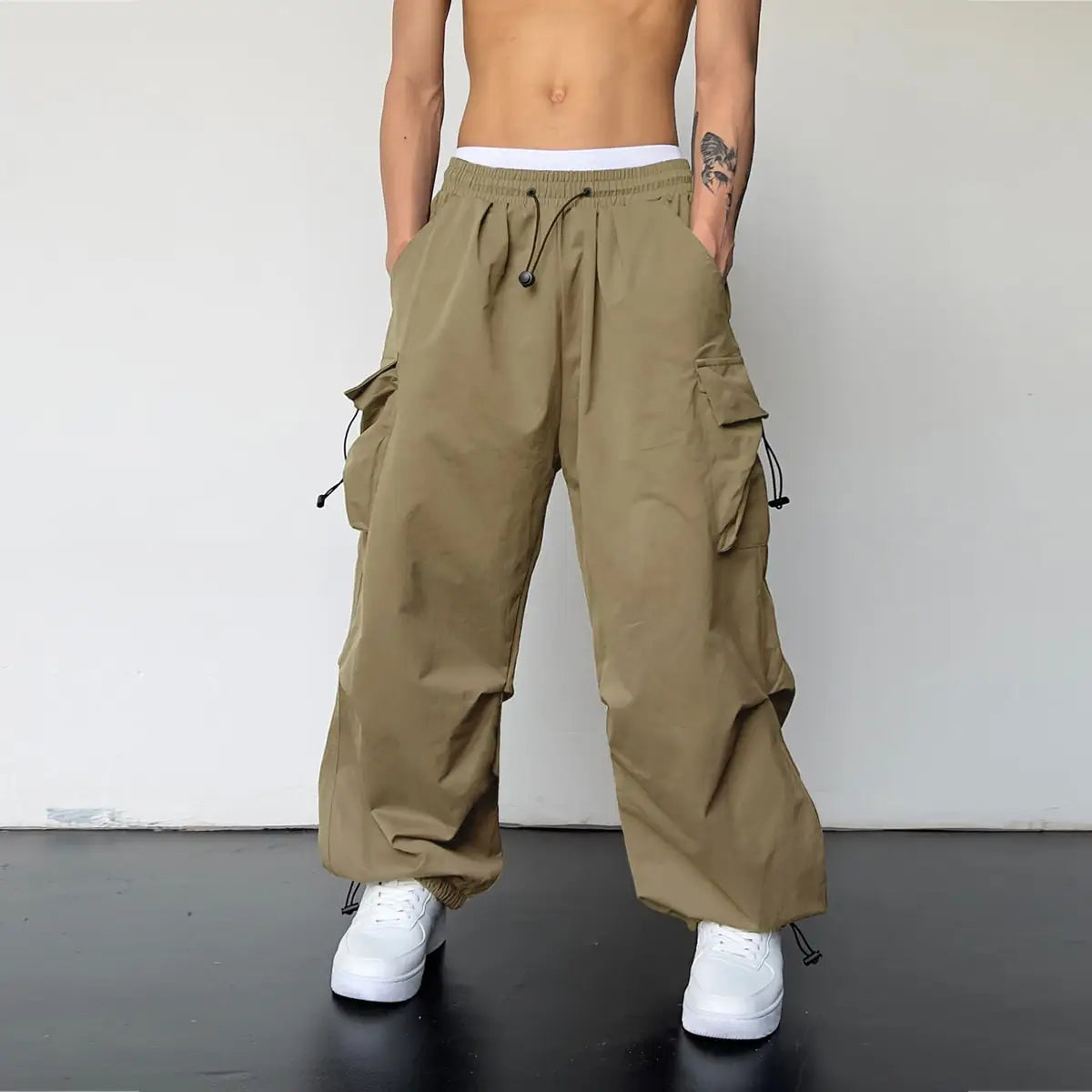 Trendy Y2K Solid Cargo Pants, Men's Multi Flap Pocket Trousers, Loose Casual Outdoor Pants, Men's Work Pants Outdoors Streetwear