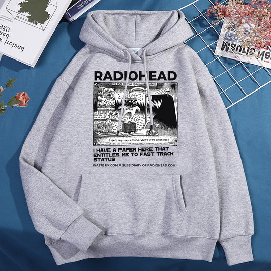 Funny Radiohead Printing Men Women Streetwear Creativity Pullover Hoodie Harajuku Pocket Clothes Autumn Fleece Hoody Couple