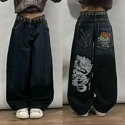 American Fashion Trend Big Pocket Loose Jeans Men Street Y2K New Hip Hop Clearance Spot Oversized Wide-leg Pants Couple Jeans