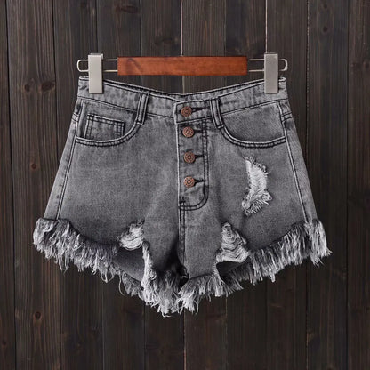 Denim Booty Shorts with Fur Lining for Women, Sexy Short Jeans for Female,Casual and Fashionable, Big Size, High Waisted, Summer