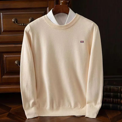 Winter Men's 6XL  Cashmere Sweater Merino Cold Resistant Clothing O-Neck Solid Color Pullover Warm Jersey Jumper Wool Sweaters