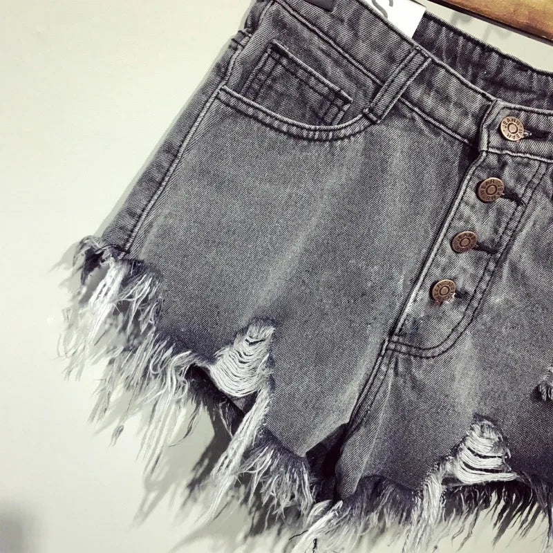 Denim Booty Shorts with Fur Lining for Women, Sexy Short Jeans for Female,Casual and Fashionable, Big Size, High Waisted, Summer