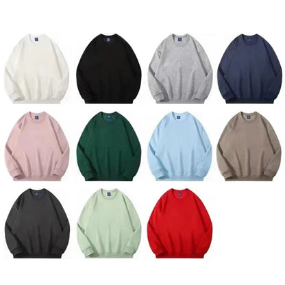 Autumn Women Basic Round Neck Hoodie Tops Lady Streetwear Leisure Daily Long Sleeve Clothes Female Comfortable Cotton Pullover