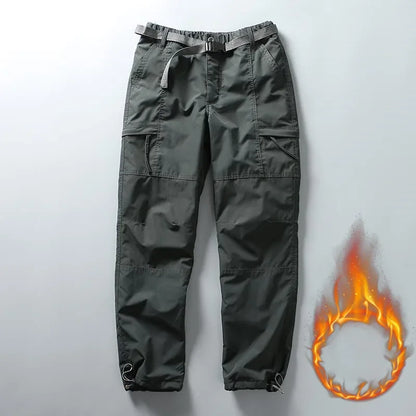 S-6XL Tooling Pants Thick Waterproof Fleece Cargo Pants Men Women Winter Outdoor Multi-pockets Loose Straight Overall Trousers