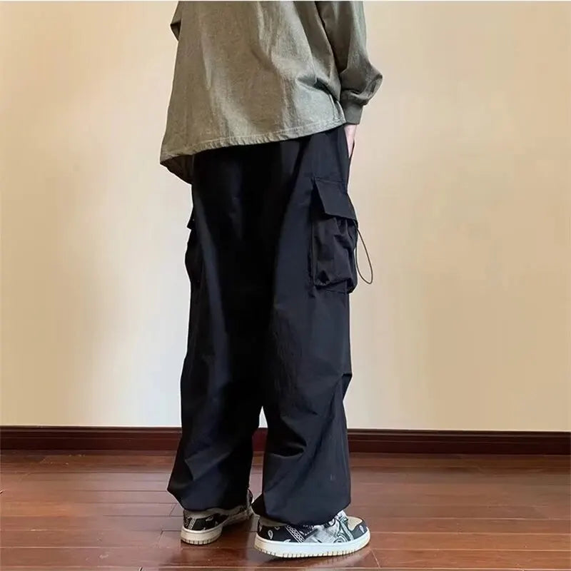 2024 New Men's Overalls Multi-Pocket American Hiphop Pants Men's Ins High Street Spring And Autumn Bunched Foot Assault Pants