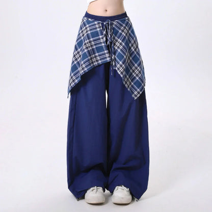 Hip Hop Dance Trousers y2k pants cargo Sweatpants with Stylish Skirt Hem Design for Fall Loose Fit streetwear women baggy pants