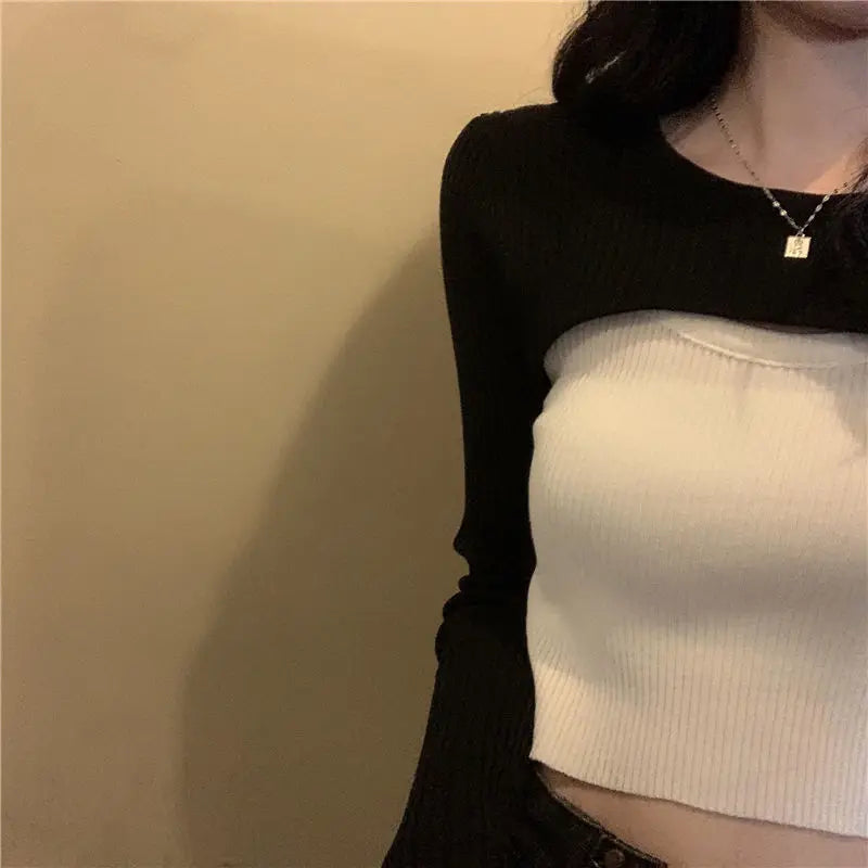 T-shirts Women Long-sleeve Sunscreen Spring Summer O-neck Designed Chic Popular Ins Hotsweet Slim Sexy Crop Tops Stylish Leisure