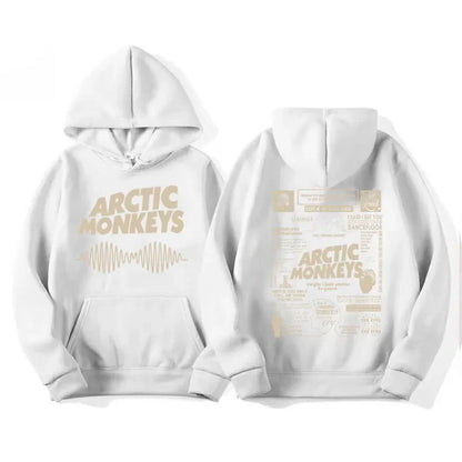 Harajuku Hip Hop Hoodies for Men Women Sweatshirt Fashion Trend Style Retro Arctic Monkeys Music Tour Double Sided Print Hoodies