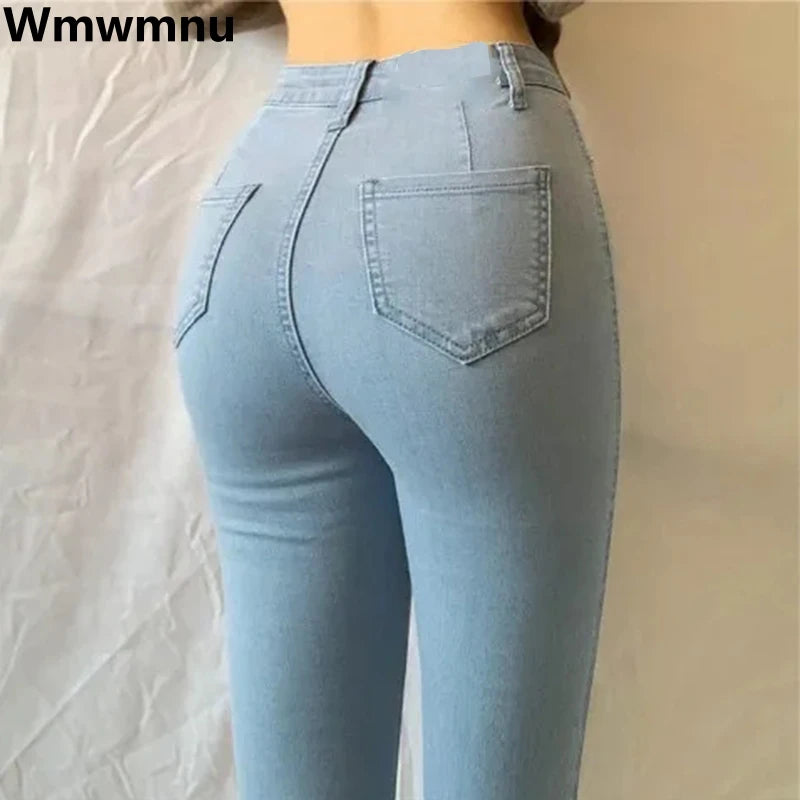 Sexy Skinny High Waist Pencil Jeans Women Plus Size Korean Fashion Vaqueros Slim Stretch Denim Pants Spring Fall Tight Trousers