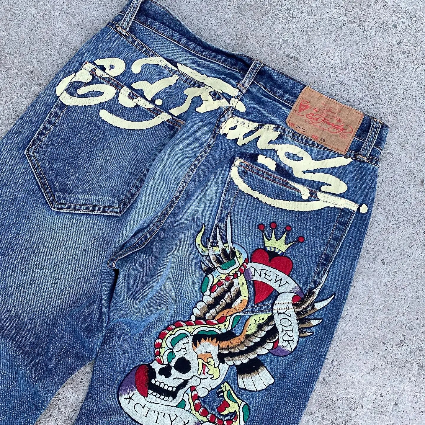 Gothic Hip Hop Skull Embroidery Jeans for Men Casual Y2k High Waist Wide Leg Baggy Jeans Retro Straight Denim Pants Streetwear