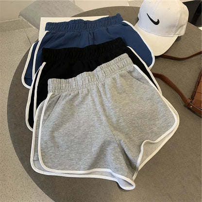 Women Home Casual Hot Pants Sports Shorts Solid Color Yoga Fitness Running Beach Pants Lightweight Active Workout Gym Sweatpants