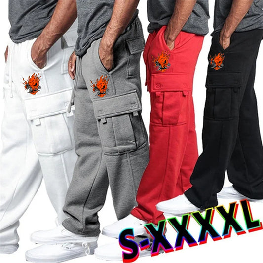 Men's Sweatpants Loose Pants Outdoor Jogging Pants Casual Fitness Jogging Pants Four Seasons Multi-Pocket Work Pants