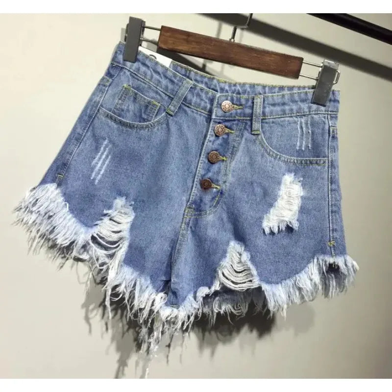 Denim Booty Shorts with Fur Lining for Women, Sexy Short Jeans for Female,Casual and Fashionable, Big Size, High Waisted, Summer