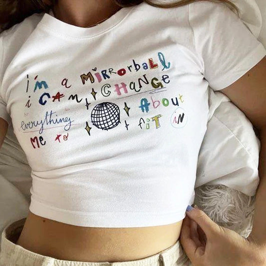 Crop Top Taylor Midnights  Fans Gift Printed Letters Women's Clothing Gothic 2024 T-shirt O Neck Streetwear Fashion Top