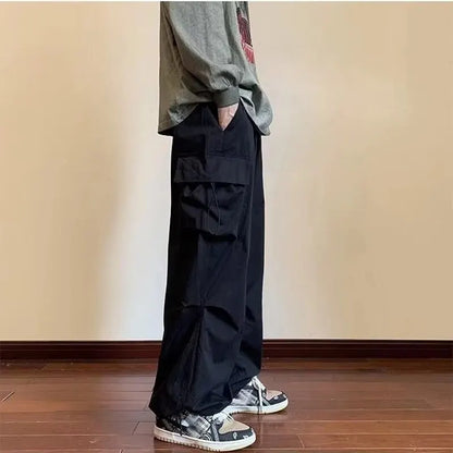 2024 New Men's Overalls Multi-Pocket American Hiphop Pants Men's Ins High Street Spring And Autumn Bunched Foot Assault Pants