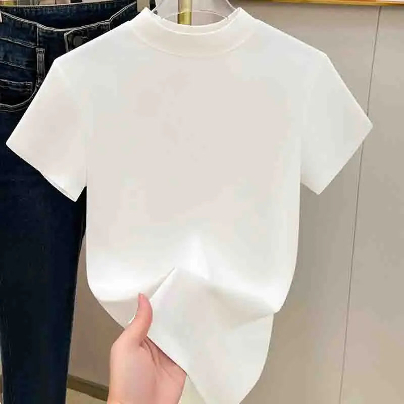 2024 New Summer Casual Women T-Shirt Short Sleeve Korean Style Loose Tshirt Tops Women Bottoming Female Clothing T274