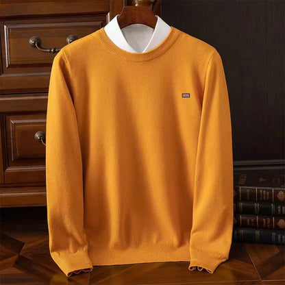 Winter Men's 6XL  Cashmere Sweater Merino Cold Resistant Clothing O-Neck Solid Color Pullover Warm Jersey Jumper Wool Sweaters