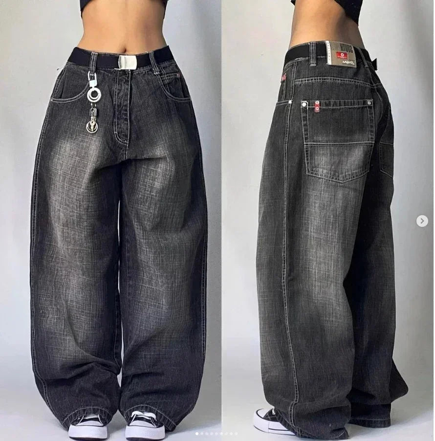 American Fashion Trend Big Pocket Loose Jeans Men Street Y2K New Hip Hop Clearance Spot Oversized Wide-leg Pants Couple Jeans