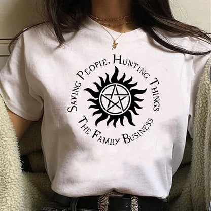 Supernatural t-shirts women streetwear Japanese graphic tshirt female graphic clothing