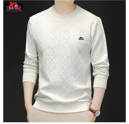 Autumn Winter Men's Color Blocking Sweater Men's Knitting Pullovers O-neck Knitted Sweater Warm Men Jumper Casual Sweater