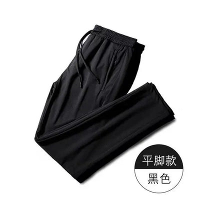 summer men Breathable Ice silk pants gym big size 8XL 9XL 10XL pants home hole pants sports elasticity Trousers