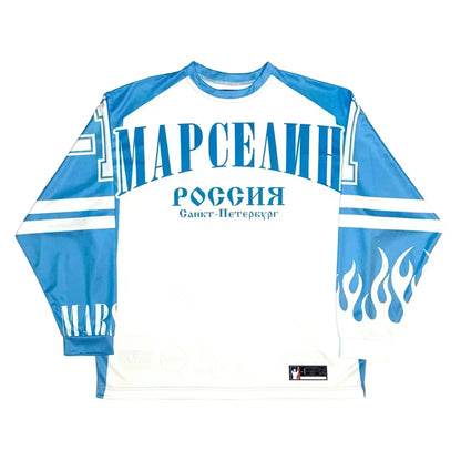 Streetwear Марселин Jersey Y2K Sweatshirt Men Women Long Sleeve T Shirt Hip Hop Letter Baseball Jersey Oversized Long Sleeve Top