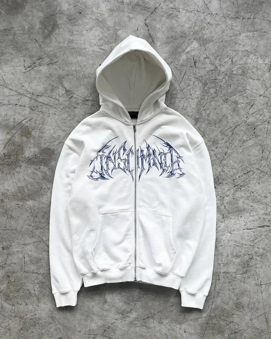 Gothic hip-hop letter print design oversized hoodie women's y2k vintage high street popular lazy style zipper baggy sweatshirts