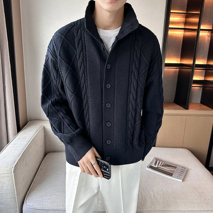 Winter Sweater Cardigan Men Warm Fashion Retro Knit Sweater Jacket Men Korean Loose Cardigan Sweater Mens Jumper Clothes M-3XL