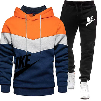 New Men's Autumn Winter Sets Zipper Hoodie+Pants Pieces Casual Tracksuit Male Sportswear Brand Clothing Sweat Suit