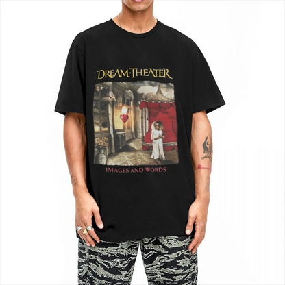 Men Women's Images Dream Theater Music Band T Shirts 100% Cotton Tops Novelty Short Sleeve O Neck Tees Printed T-Shirts