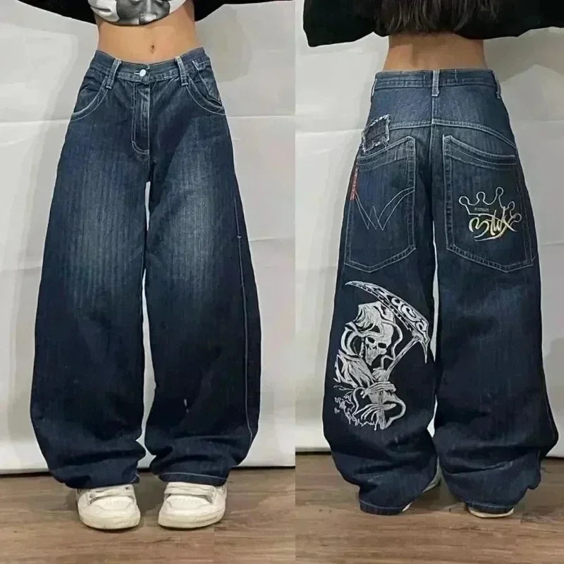 American Fashion Trend Big Pocket Loose Jeans Men Street Y2K New Hip Hop Clearance Spot Oversized Wide-leg Pants Couple Jeans