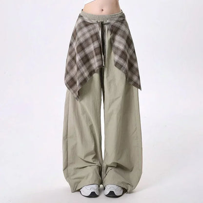 Hip Hop Dance Trousers y2k pants cargo Sweatpants with Stylish Skirt Hem Design for Fall Loose Fit streetwear women baggy pants