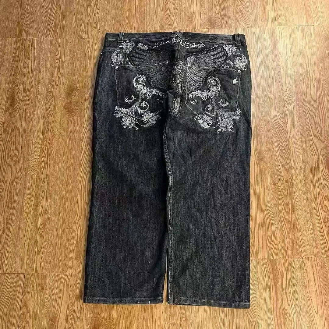 2024 Jeans Women Hip Hop Street Casual Wear High Waist Teen Straight Leg Wide Leg Pants Y2k Street Wear