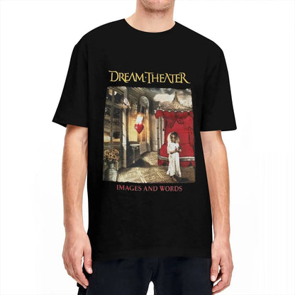 Men Women's Images Dream Theater Music Band T Shirts 100% Cotton Tops Novelty Short Sleeve O Neck Tees Printed T-Shirts