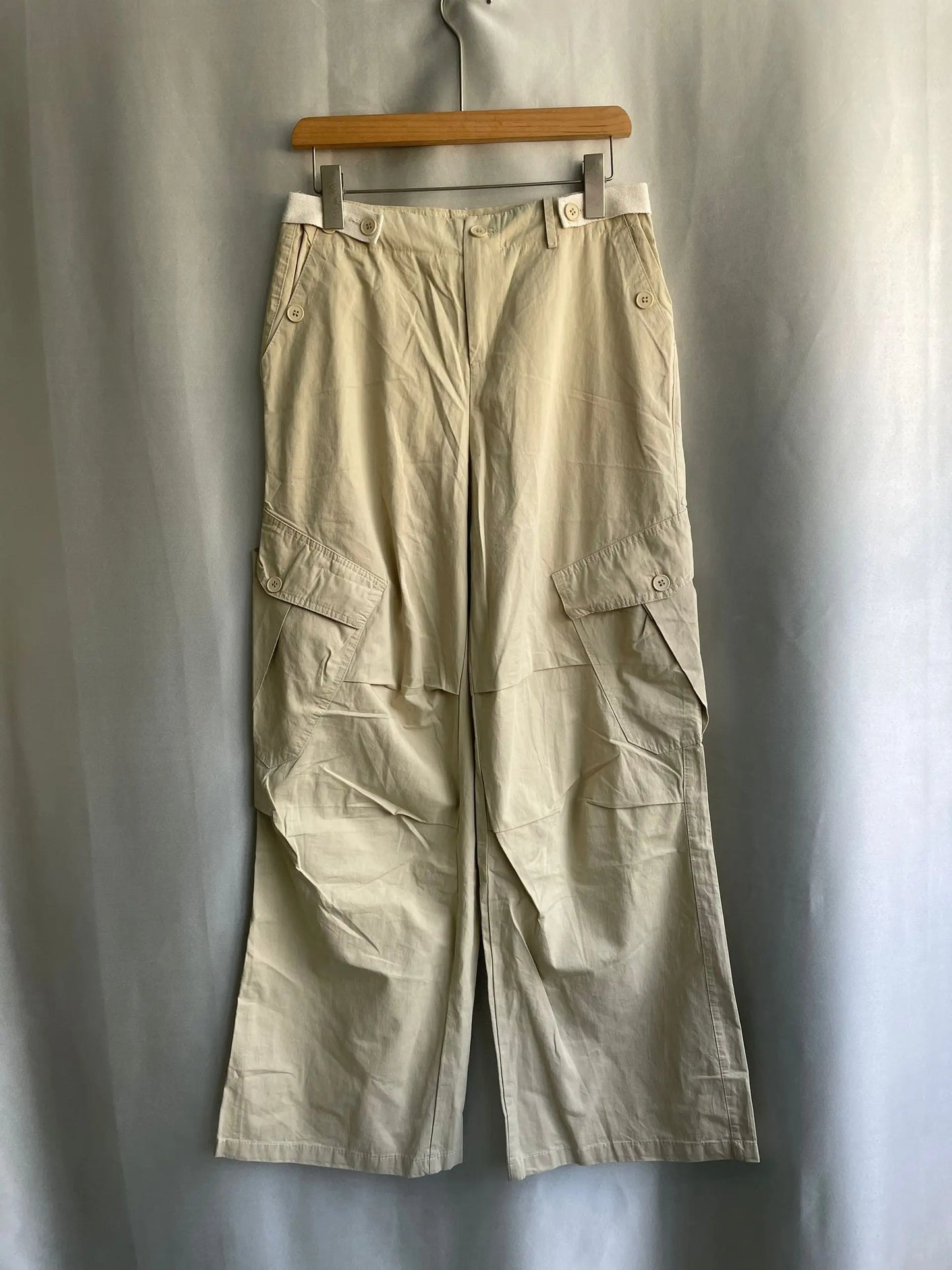 Multiple Pockets Straight Trousers Women 2025 Summer Loose Thin Cargo Pants Y2k Grunge High Waist Casual Wide Leg