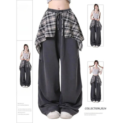 Hip Hop Dance Trousers y2k pants cargo Sweatpants with Stylish Skirt Hem Design for Fall Loose Fit streetwear women baggy pants