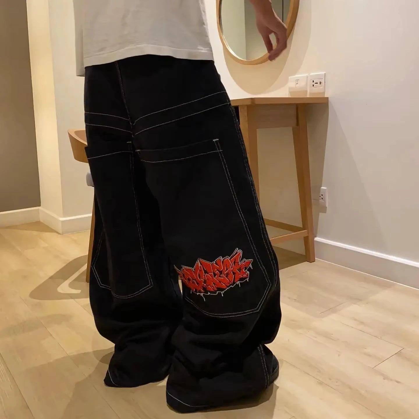 American Fashion Trend Big Pocket Loose Jeans Men Street Y2K New Hip Hop Clearance Spot Oversized Wide-leg Pants Couple Jeans